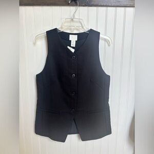 H&M Black Button-Up Vest